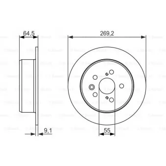 Jeu de 2 disques de frein arrière BOSCH 0 986 479 336