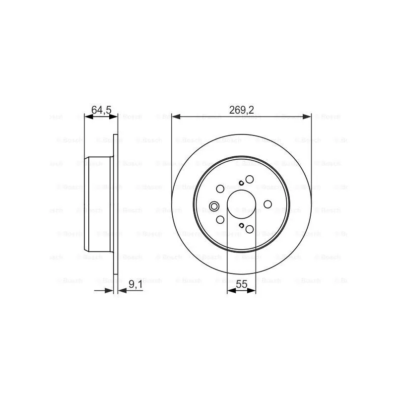 Jeu de 2 disques de frein arrière BOSCH 0 986 479 336