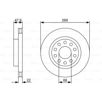Jeu de 2 disques de frein arrière BOSCH 0 986 479 366