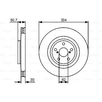 Disque de frein avant droit BOSCH 0 986 479 426