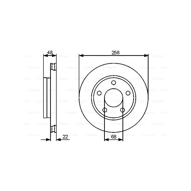 Jeu de 2 disques de frein arrière BOSCH 0 986 479 463