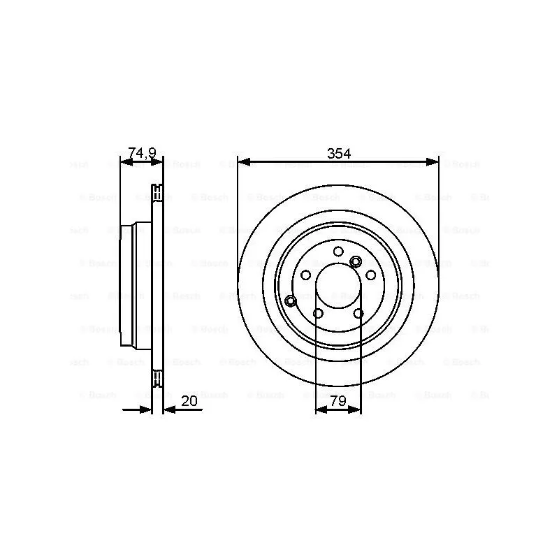 Jeu de 2 disques de frein arrière BOSCH 0 986 479 479