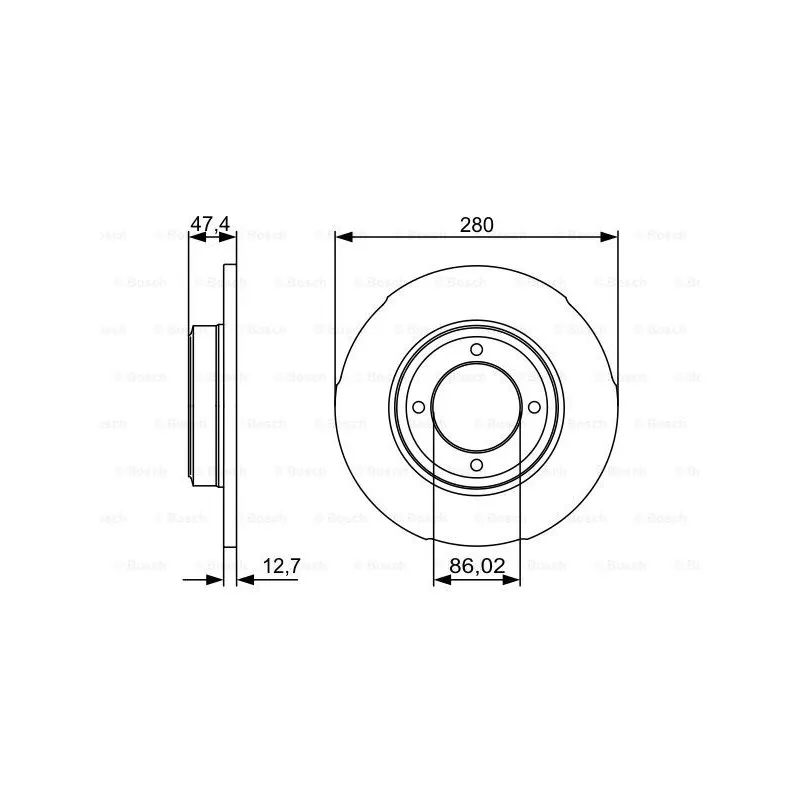 Jeu de 2 disques de frein avant BOSCH 0 986 479 493
