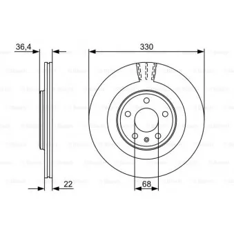 Jeu de 2 disques de frein avant BOSCH 0 986 479 522