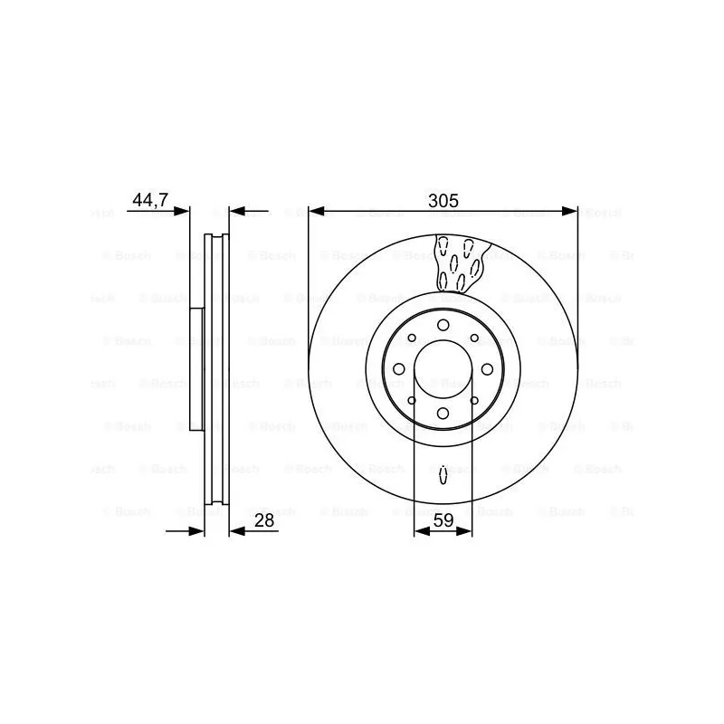 Jeu de 2 disques de frein avant BOSCH 0 986 479 530