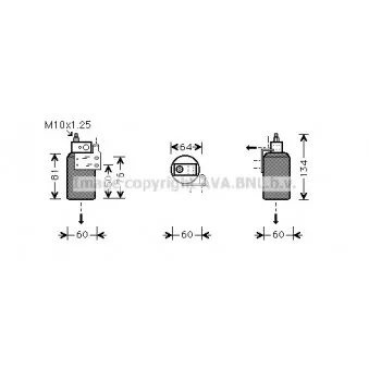 Filtre déshydratant, climatisation AVA QUALITY COOLING OLD143