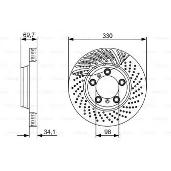 Disque de frein avant droit BOSCH 0 986 479 580