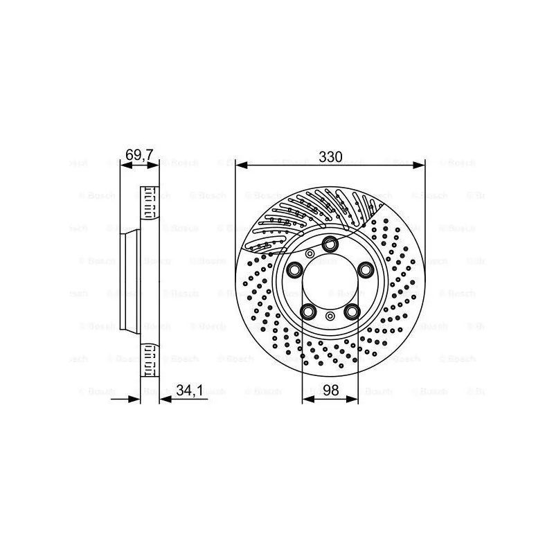 Disque de frein avant droit BOSCH 0 986 479 580