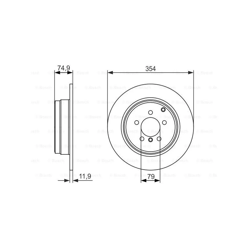 Jeu de 2 disques de frein arrière BOSCH 0 986 479 612