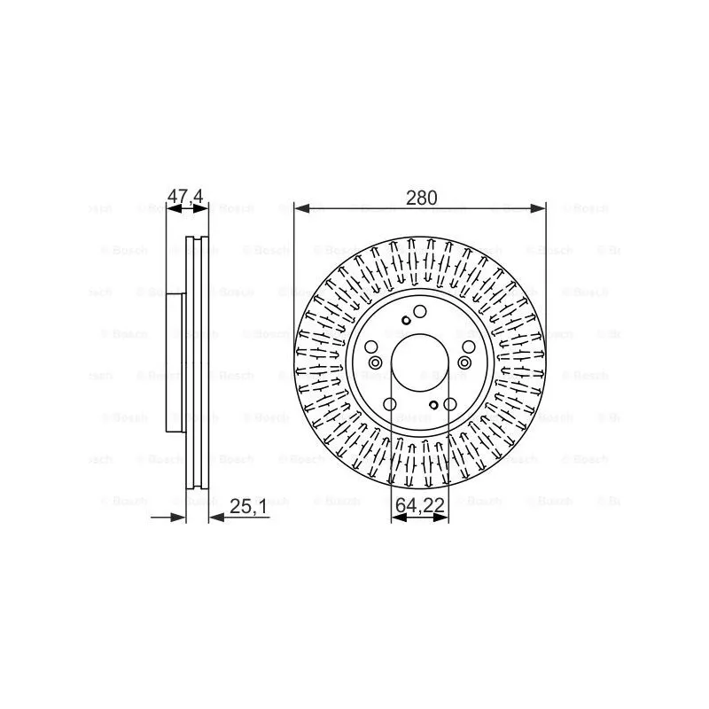 Jeu de 2 disques de frein avant BOSCH 0 986 479 625