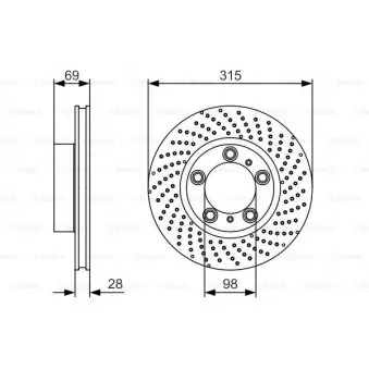 Disque de frein avant droit BOSCH 0 986 479 630