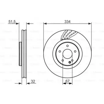 Jeu de 2 disques de frein avant BOSCH 0 986 479 650