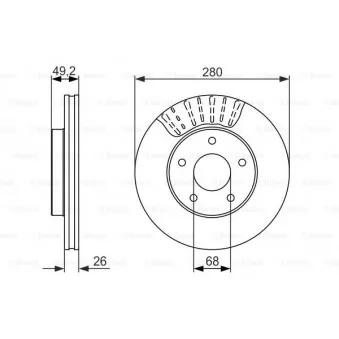 Jeu de 2 disques de frein avant BOSCH 0 986 479 678