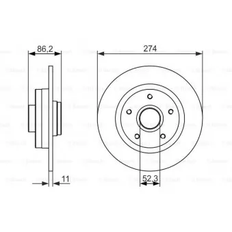 Jeu de 2 disques de frein arrière BOSCH 0 986 479 682