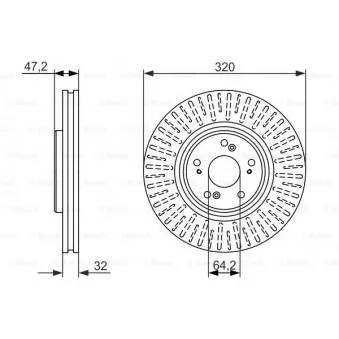 Jeu de 2 disques de frein avant BOSCH 0 986 479 741