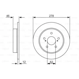 Jeu de 2 disques de frein arrière BOSCH 0 986 479 752