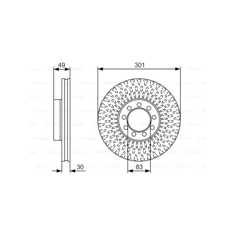 Jeu de 2 disques de frein avant BOSCH 0 986 479 A23