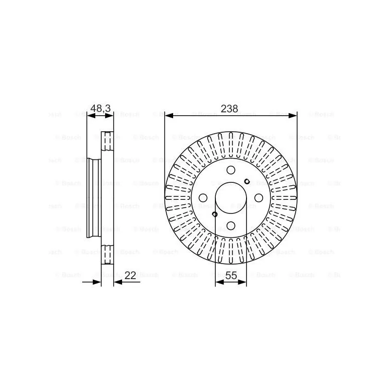 Jeu de 2 disques de frein avant BOSCH 0 986 479 A63