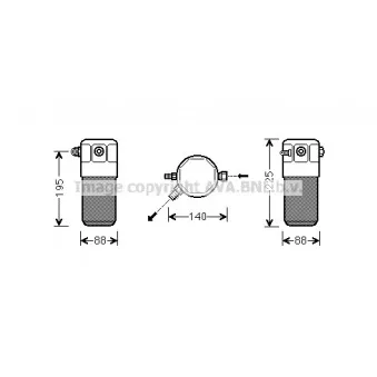 Filtre déshydratant, climatisation AVA QUALITY COOLING OLD541