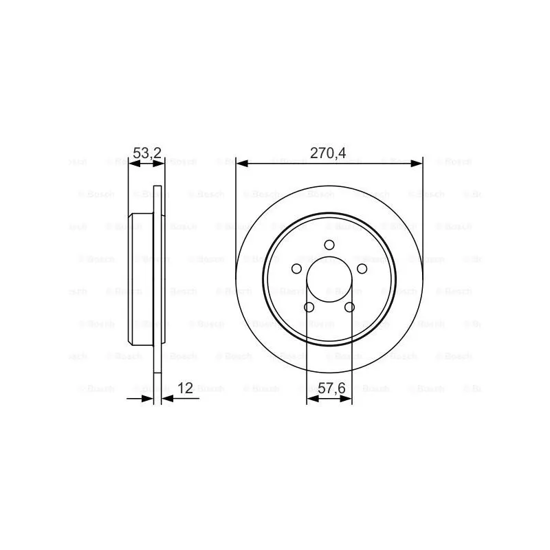 Jeu de 2 disques de frein arrière BOSCH 0 986 479 A80