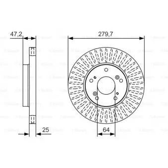 Jeu de 2 disques de frein avant BOSCH 0 986 479 B01