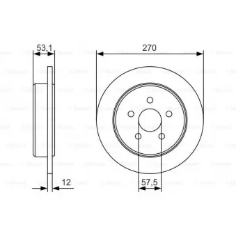 Jeu de 2 disques de frein arrière BOSCH 0 986 479 B08
