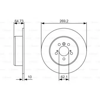 Jeu de 2 disques de frein arrière BOSCH 0 986 479 R00