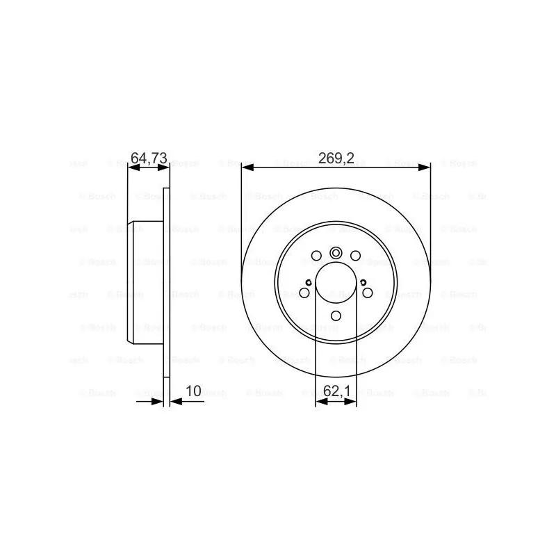 Jeu de 2 disques de frein arrière BOSCH 0 986 479 R00