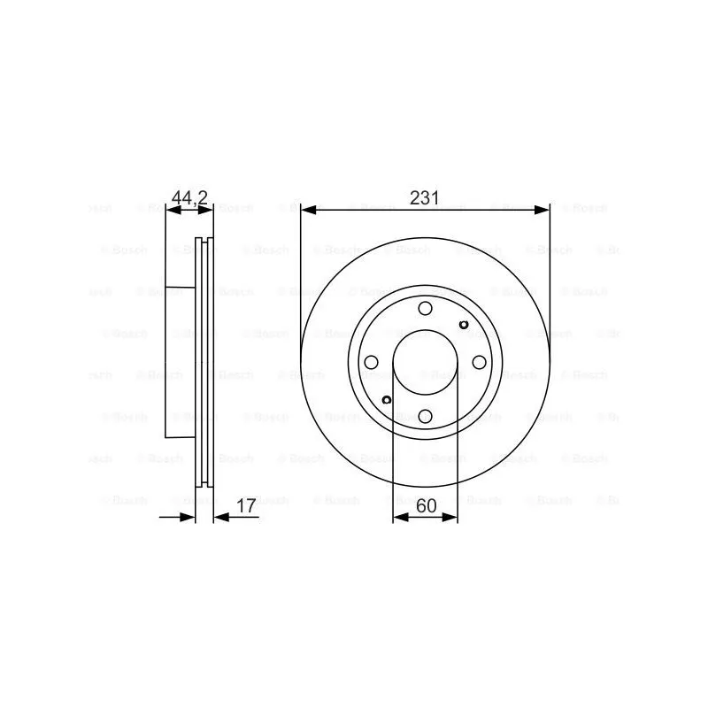 Jeu de 2 disques de frein avant BOSCH 0 986 479 R23