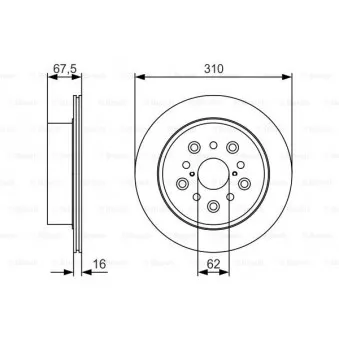 Jeu de 2 disques de frein arrière BOSCH 0 986 479 R25
