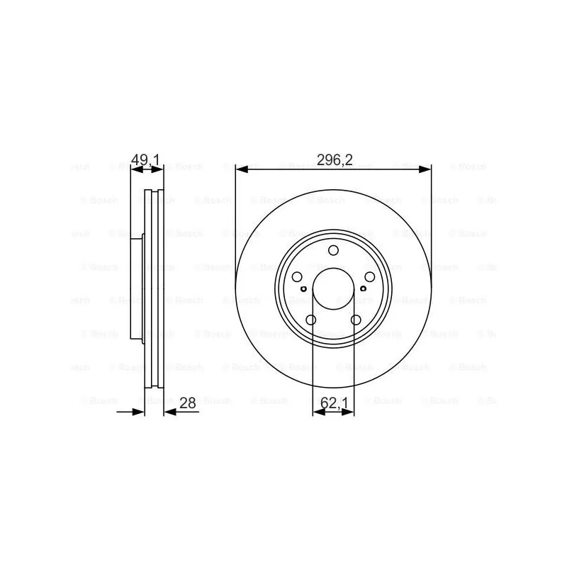 Jeu de 2 disques de frein avant BOSCH 0 986 479 R28