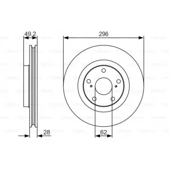 Jeu de 2 disques de frein avant BOSCH 0 986 479 R33