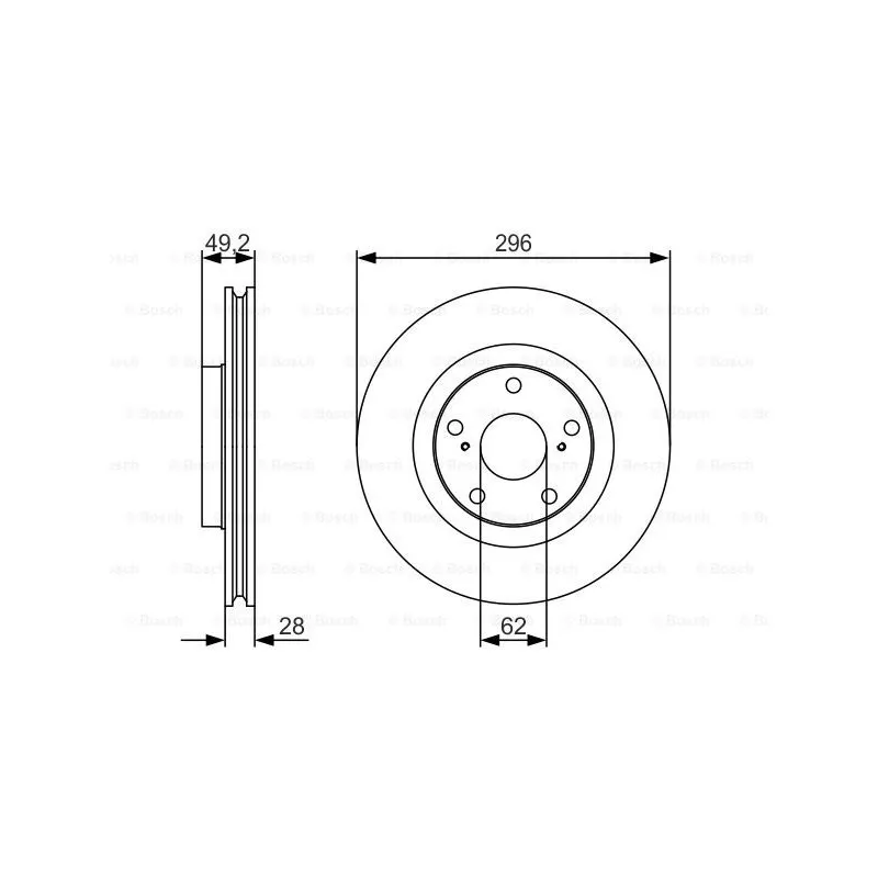 Jeu de 2 disques de frein avant BOSCH 0 986 479 R33