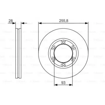 Jeu de 2 disques de frein avant BOSCH 0 986 479 R37