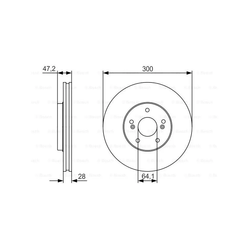 Jeu de 2 disques de frein avant BOSCH 0 986 479 R47
