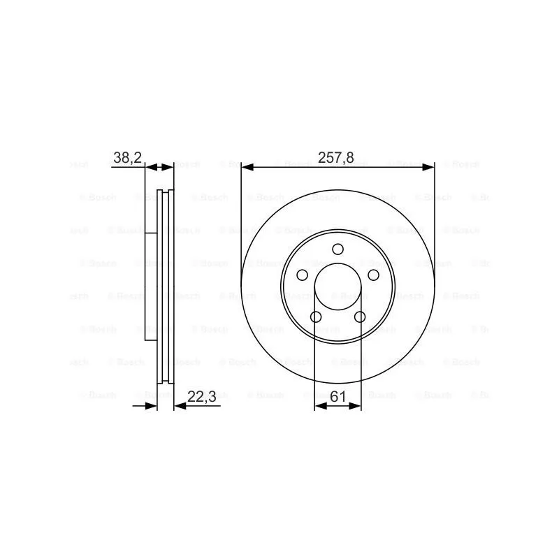 Jeu de 2 disques de frein avant BOSCH 0 986 479 R56