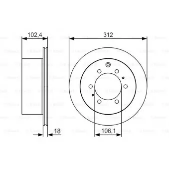Jeu de 2 disques de frein arrière BOSCH 0 986 479 R57