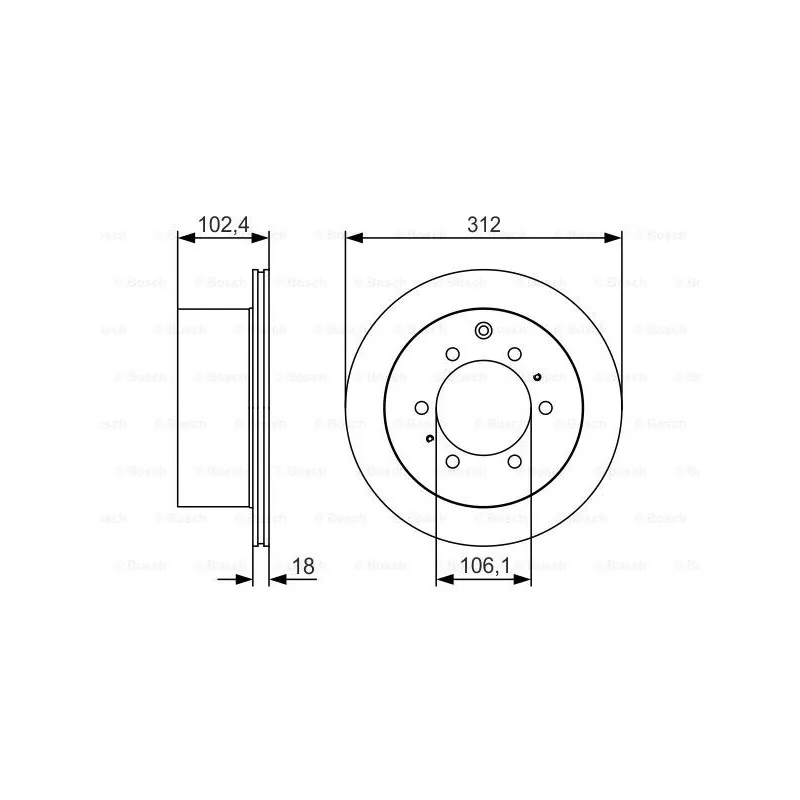 Jeu de 2 disques de frein arrière BOSCH 0 986 479 R57