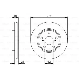 Jeu de 2 disques de frein avant BOSCH 0 986 479 R58