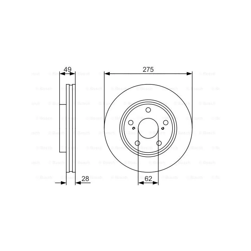 Jeu de 2 disques de frein avant BOSCH 0 986 479 R58