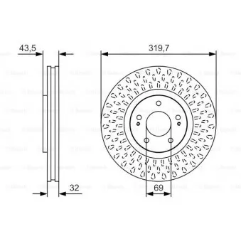 Jeu de 2 disques de frein avant BOSCH