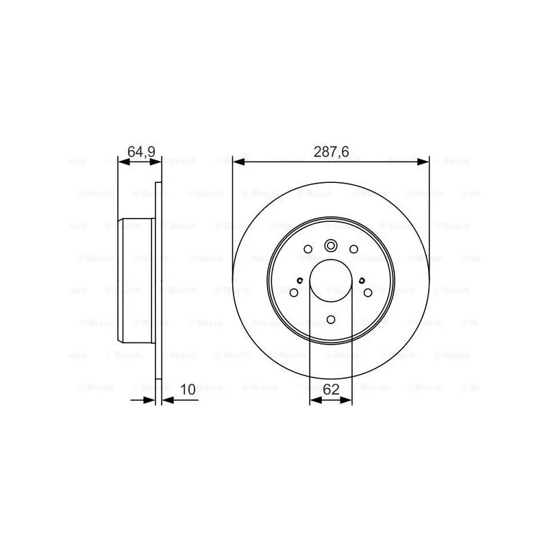 Jeu de 2 disques de frein arrière BOSCH 0 986 479 T69