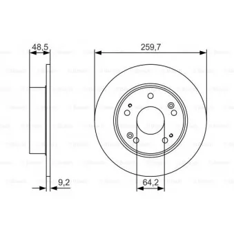 Jeu de 2 disques de frein avant BOSCH 0 986 479 T81