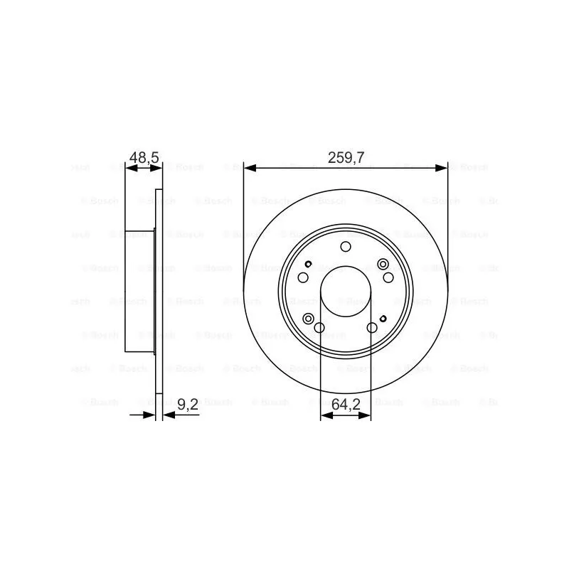 Jeu de 2 disques de frein avant BOSCH 0 986 479 T81