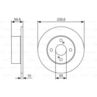 Jeu de 2 disques de frein arrière BOSCH 0 986 479 T96
