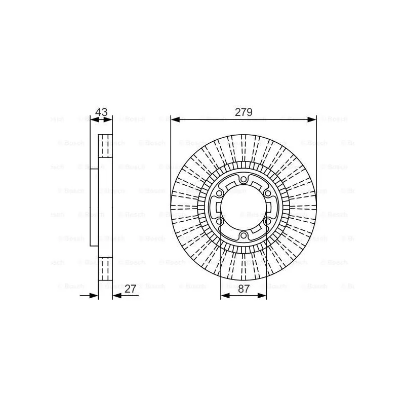 Jeu de 2 disques de frein avant BOSCH 0 986 479 U06