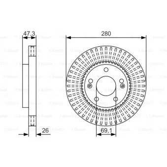 Jeu de 2 disques de frein avant BOSCH 0 986 479 U10