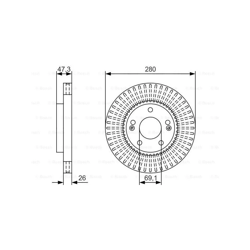 Jeu de 2 disques de frein avant BOSCH 0 986 479 U10