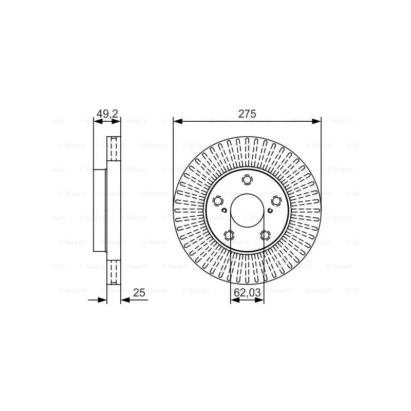 Jeu de 2 disques de frein avant BOSCH 0 986 479 U19