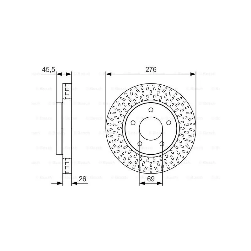 Jeu de 2 disques de frein avant BOSCH 0 986 479 U40